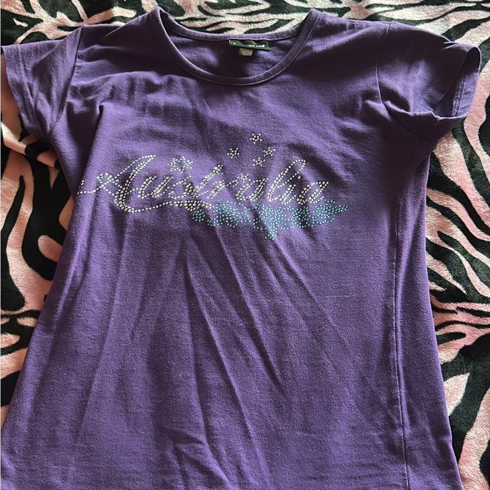 Purple Bedazzled Australia Baby Tee